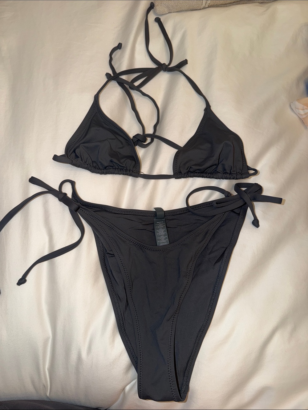 SKIMS Black Triangle Tie-Side Bikini Set